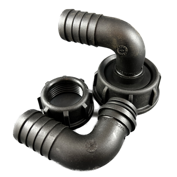 Flynut, o-ring and elbow hosetail fittings