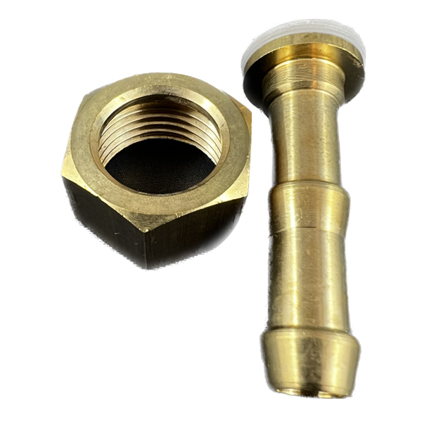 Hex nut & tail straight 1/2" x 3/8"