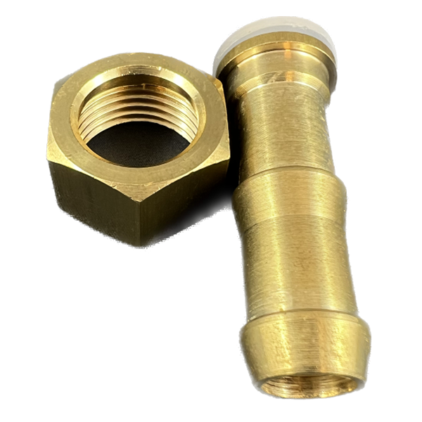 Hex nut & tail straight 1/2" x 1/2"