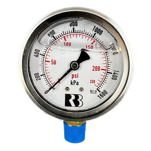 Glycerine-filled pressure gauges